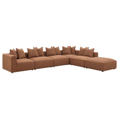 Jennifer 6-piece Upholstered Modular Sectional Terracotta - 551591-SET