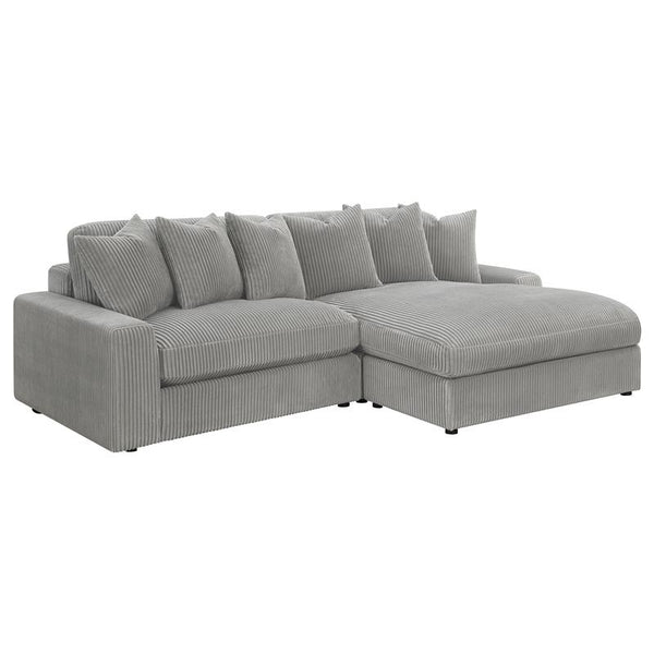 Blaine Upholstered Reversible Chaise Sectional Sofa Fog - 509900