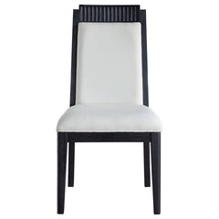 Brookmead Upholstered Dining Side Chair Ivory and Black (Set of 2) - 108232