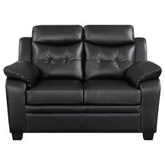 Finley Upholstered Padded Arm Tufted Loveseat Black - 506552