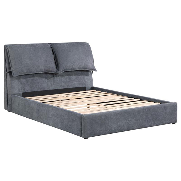 Laurel Upholstered Eastern King Panel Bed Dark Grey - 306041KE