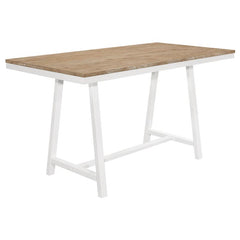 Hollis Rectangular Counter Height Dining Table Brown and White - 122248