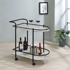 Desiree 2-tier Bar Cart with Casters Black - 181376