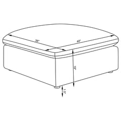 Hobson Square Upholstered Ottoman Ivory - 551453