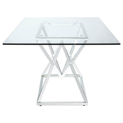 Beaufort Rectangle Glass Top Dining Table Chrome - 109451