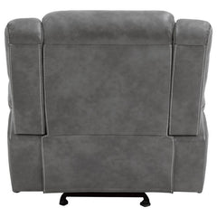 Conrad Upholstered Padded Arm Glider Recliner Grey - 650356
