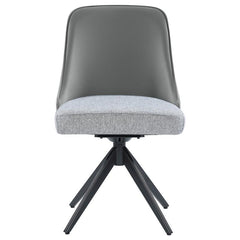 Paulita Upholstered Swivel Side Chairs (Set of 2) Grey and Gunmetal - 110712