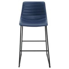 Zuni Faux Leather Upholstered Bar Stool Blue (Set of 2) - 107209