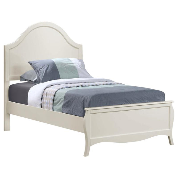 Dominique Wood Full Panel Bed Cream White - 400561F