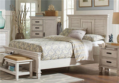 Franco Wood California King Panel Bed Distressed White - 205331KW