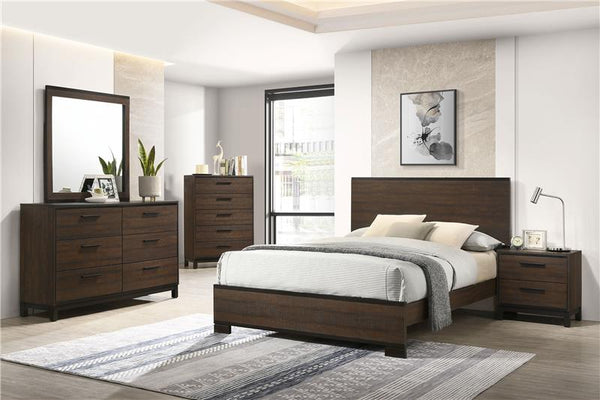 Edmonton Wood Eastern King Panel Bed Rustic Tobacco - 204351KE