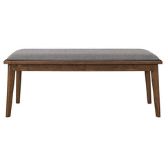 Alfredo Upholstered Dining Bench Grey and Natural Walnut - 108083