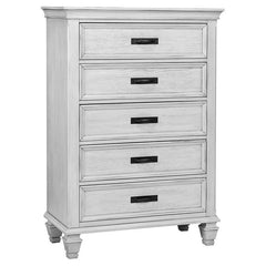 Franco 5-piece Queen Bedroom Set Distressed White - 205331Q-S5