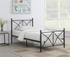Hart Metal Twin Open Frame Bed Matte Black - 422755T