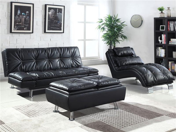 Dilleston Upholstered Tufted Convertible Sofa Bed Black - 300281