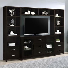 Lewes 4-piece 60" TV Entertainment Center Cappuccino - 700881-S4