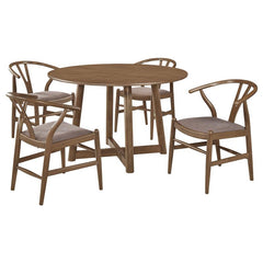 Dinah 5-piece Round Solid Wood Dining Set Walnut - 108471-S5
