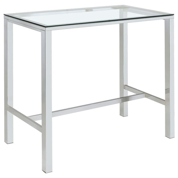 Tolbert Bar Table with Glass Top Chrome - 104873