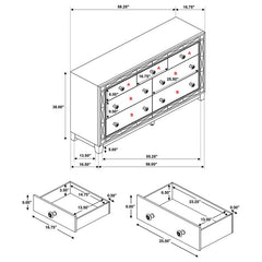 Leighton 4-piece Queen Bedroom Set Metallic Mercury - 204921Q-S4