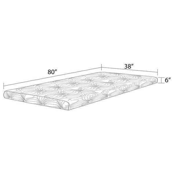 Joseph 6" Twin Long Memory Foam Mattress White - 350062TL