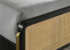 Arini Rattan Eastern King Panel Bed Black and Natural - 224330KE