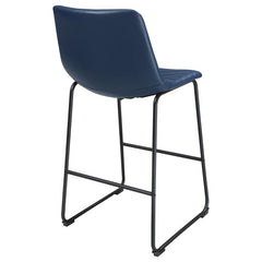 Zuni Faux Leather Upholstered Bar Stool Blue (Set of 2) - 107209