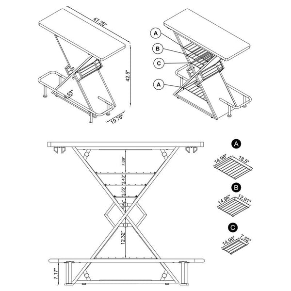 Atoka X-shaped Bar Unit with Wine Bottle Storage Glossy White - 130078