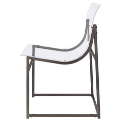 Adino Acrylic Dining Side Chair Clear and Black Nickel (Set of 2) - 121142