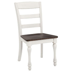 Madelyn Ladder Back Side Chairs Dark Cocoa and Coastal White (Set of 2) - 110382