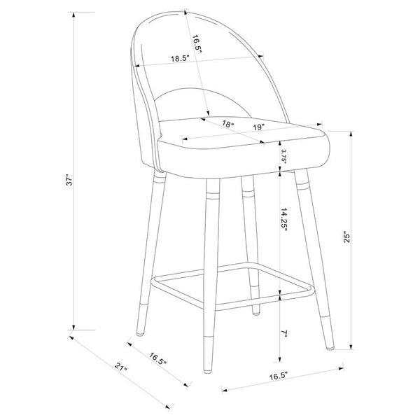 Ellie 5-piece Pedestal Counter Height Dining Room Set Mirror and Grey - 115558-S5G