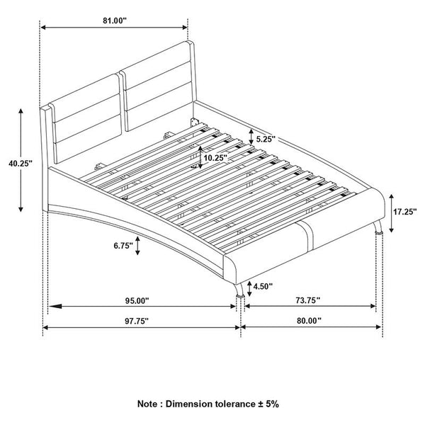 Jeremaine Upholstered Eastern King Sleigh Bed Black - 300350KE