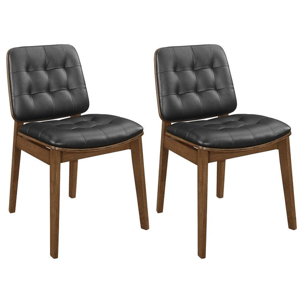 Redbridge Tufted Back Side Chairs Natural Walnut and Black (Set of 2) - 106596
