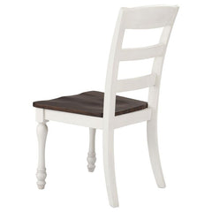 Madelyn Ladder Back Side Chairs Dark Cocoa and Coastal White (Set of 2) - 110382