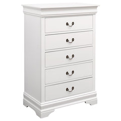 Louis Philippe 5-drawer Chest White - 204695