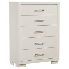 Jessica 5-piece Eastern King Bedroom Set Cream White - 202990KE-S5