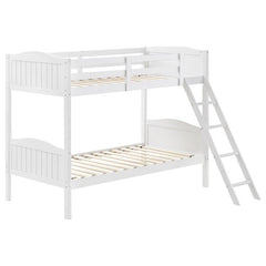 Arlo Wood Twin Over Twin Bunk Bed White - 405053WHT