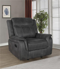 Lawrence 3-piece Upholstered Reclining Sofa Set Charcoal - 603504-S3
