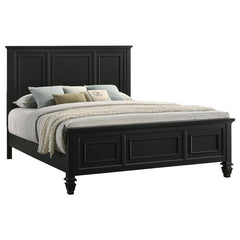 Sandy Beach Wood Queen Panel Bed Black - 201321Q