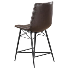 Aiken Upholstered Tufted Counter Height Stools Brown (Set of 2) - 107860