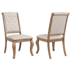 Brockway Tufted Side Chairs Cream and Barley Brown (Set of 2) - 110292