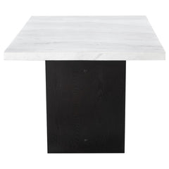 Sherry Trestle Base Marble Top Dining Table Espresso and White - 115511