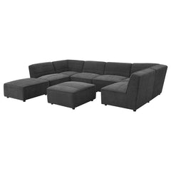 Sunny Upholstered Armless Chair Dark Charcoal - 552081
