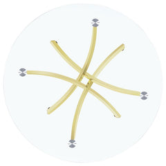Beckham Round Dining Table Brass and Clear - 108441