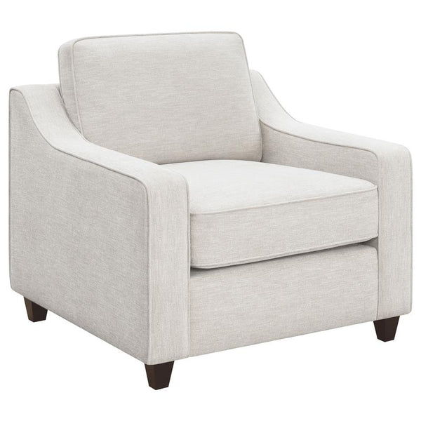 Christine Upholstered Sloped Arm Accent Chair Beige - 552063