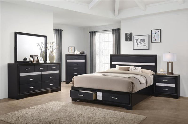 Miranda 5-piece Eastern King Bedroom Set Black - 206361KE-S5