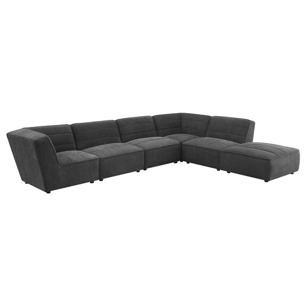 Sunny 6-piece Upholstered Modular Sectional Sofa Charcoal - 552081-SET