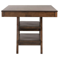Dewey 2-drawer Counter Height Table with Open Shelves Walnut - 115208