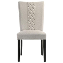 Malia Upholstered Solid Back Dining Side Chair Beige and Black (Set of 2) - 122342