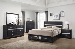 Miranda 7-drawer Dresser with Mirror Black and Rhinestone - 206363M