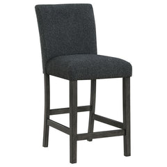 Alba Boucle Upholstered Counter Height Dining Chair Black and Charcoal Grey (Set of 2) - 123139